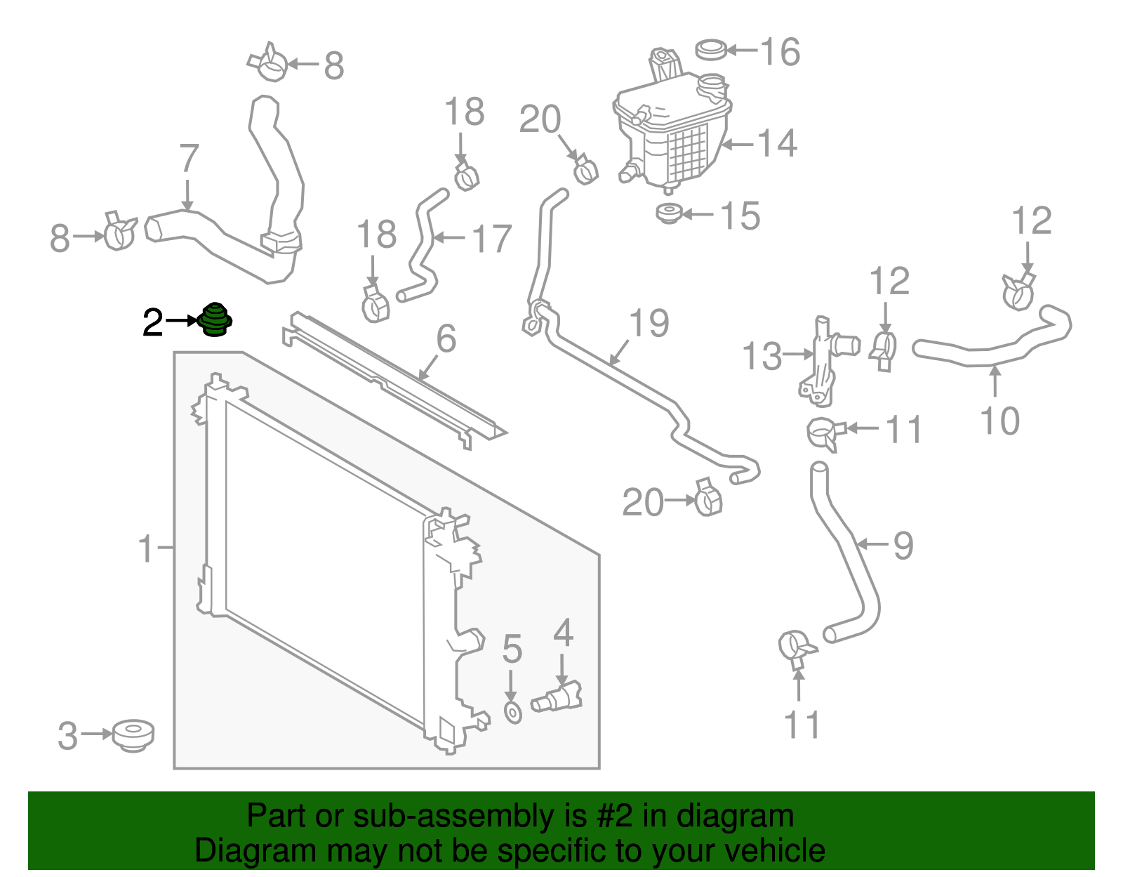 Radiator Upper Insulator - Toyota (16523-0T050)