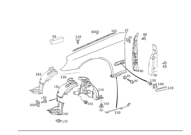 1998-2009 Mercedes-Benz Cover 209-884-08-22 | MB OEM Parts
