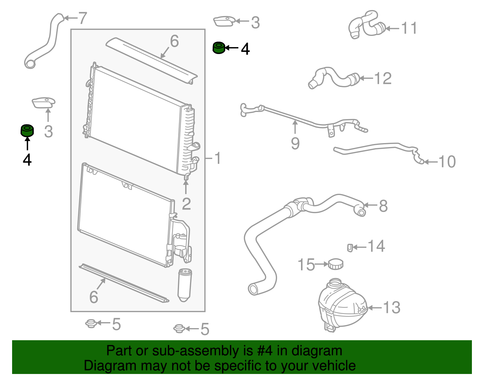 Insulator Assembly, Rad Upper - GM (90501086)