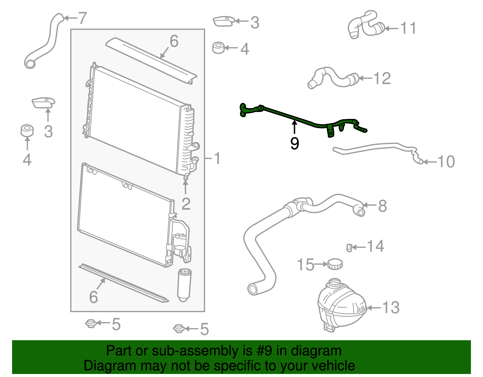 Pipe, Throttle Bdy Heater Otlt - GM (09129004)