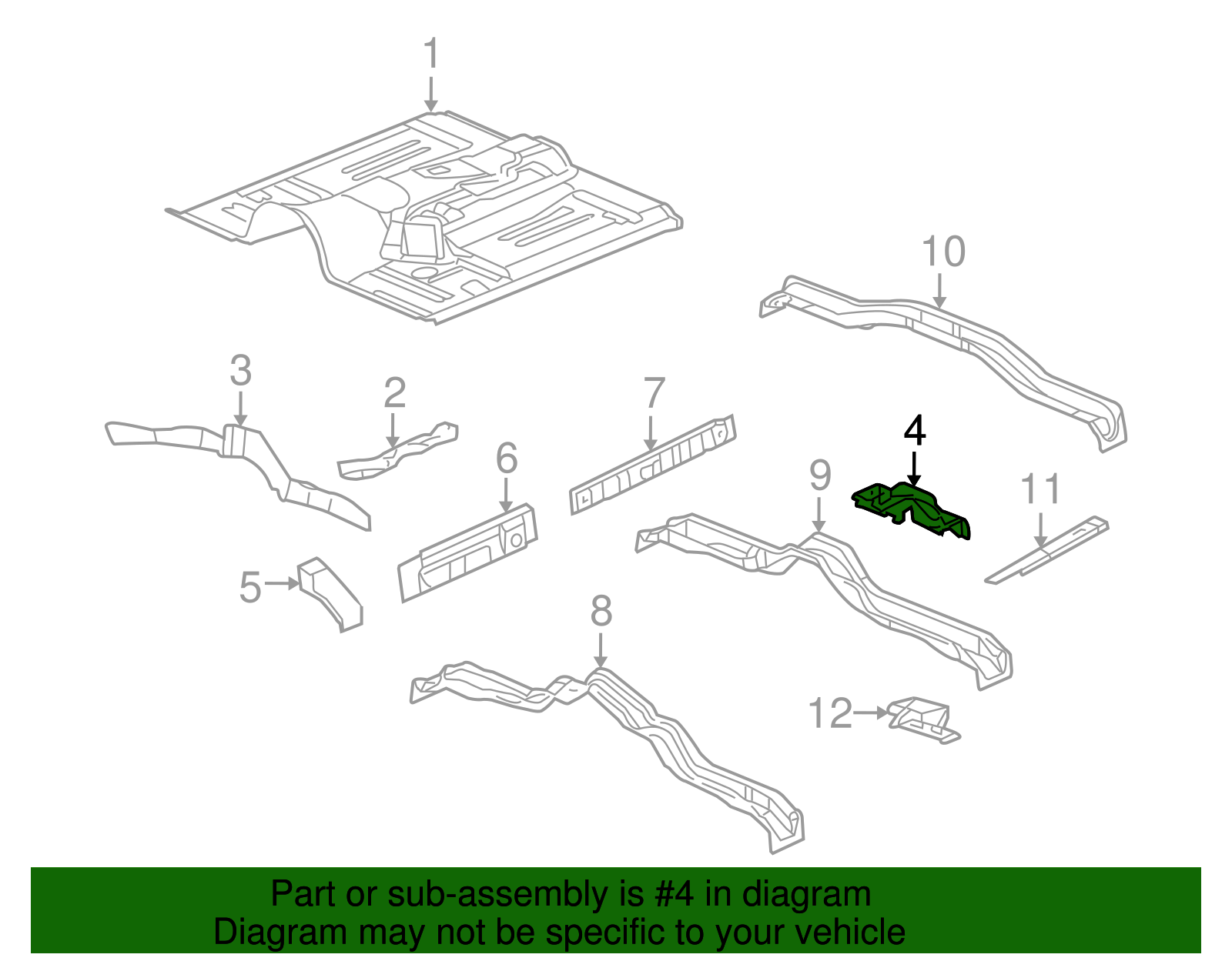 Floor Panel Reinforcement - GM (88937197)