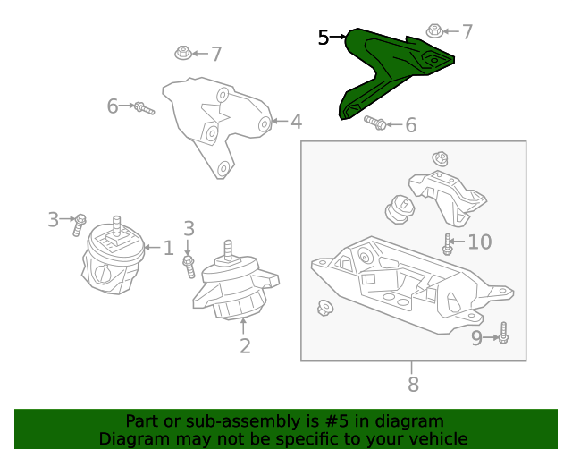 2019 Cadillac CT6 Driver Side Engine Mount Bracket 84446333