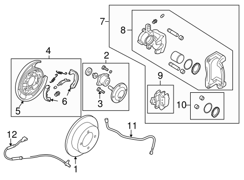 Left Genuine Hyundai 58250-3K000 Parking Brake Assembly Rear
