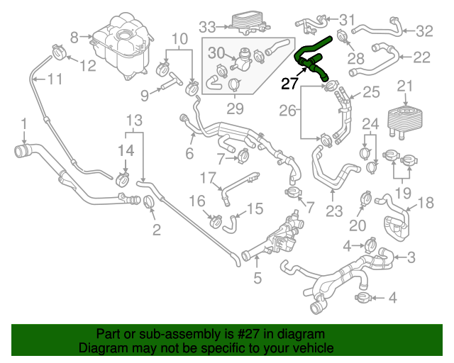 20112018 Porsche Cayenne Engine Coolant Hose 95810655020 Sunset