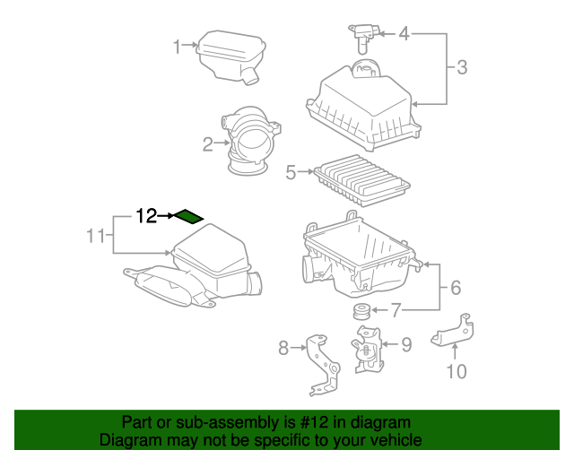 178930V060 Engine Air Intake Resonator 20122017 Toyota Camry