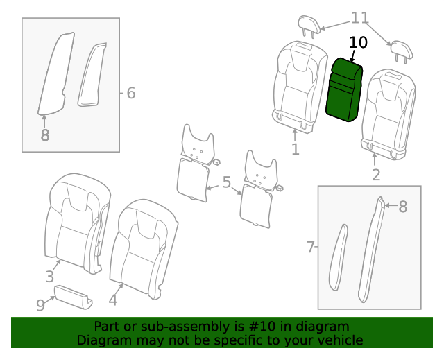 20192020 Volvo S60 Headrest, Center 32206006