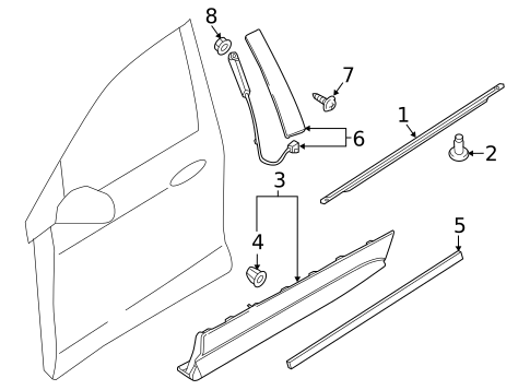 Exterior Trim - Front Door for 2018 Ford Edge #0