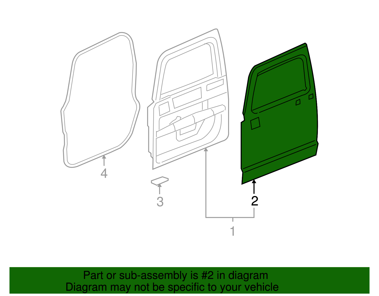 Driver Side Front Door Outer Panel - GM (15814106)