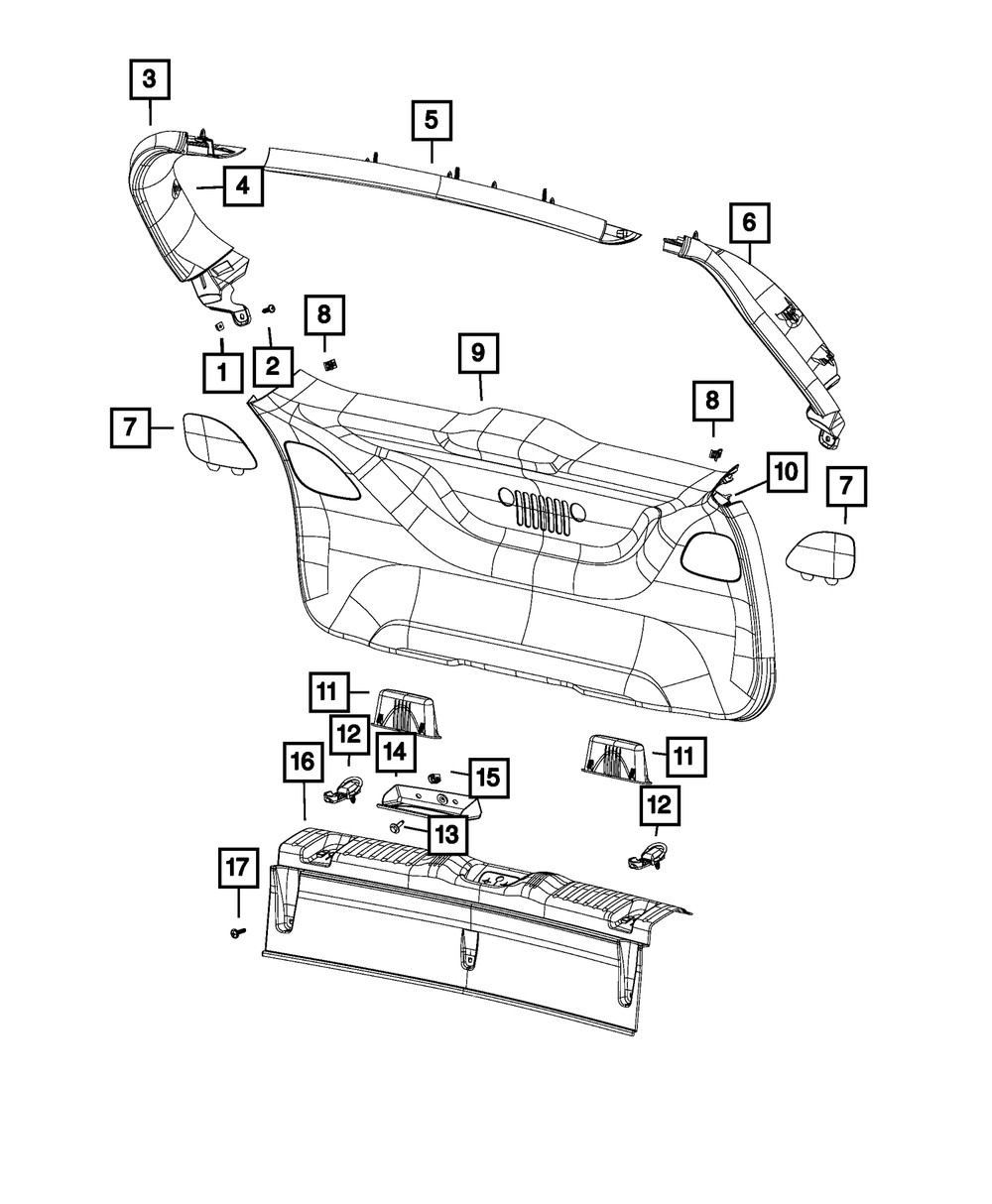 Как снять обшивку багажника jeep cherokee kl Genuine Mopar Lift-ворот отделка верхней панели 6TS83PS4AA eBay