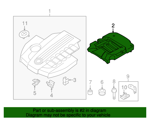 20092013 BMW X5 Engine Cover 11147807643 OEM Parts Online