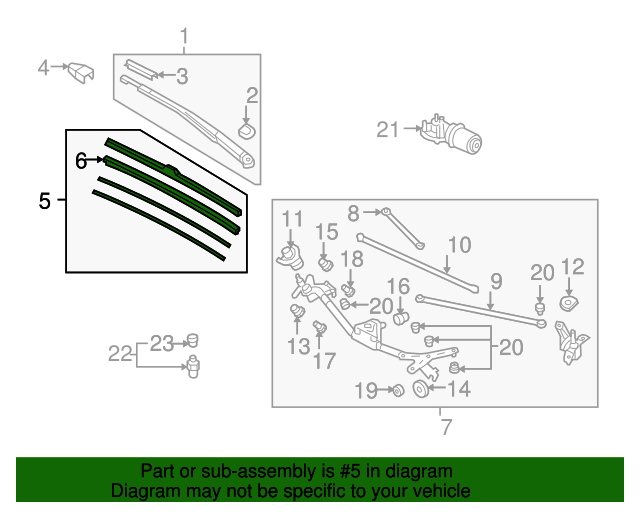 76630SNEA01 Blade Windshield Wiper (575MM) (Passenger Side) 2006
