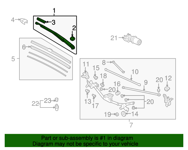 OEM 20082011 Honda Civic Arm, Windshield Wiper (Driver Side) 76600SNA