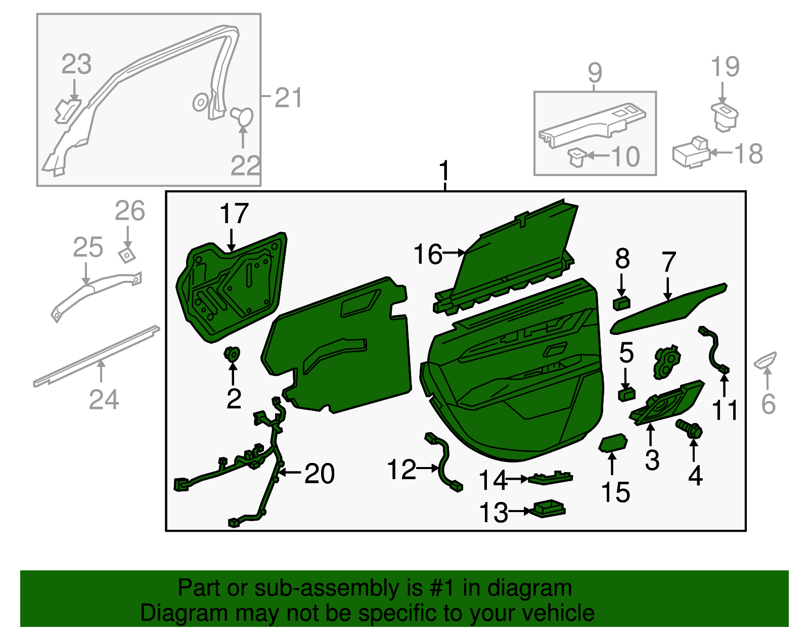 Maple Sugar Rear Driver Side Door Trim - GM (84095023)