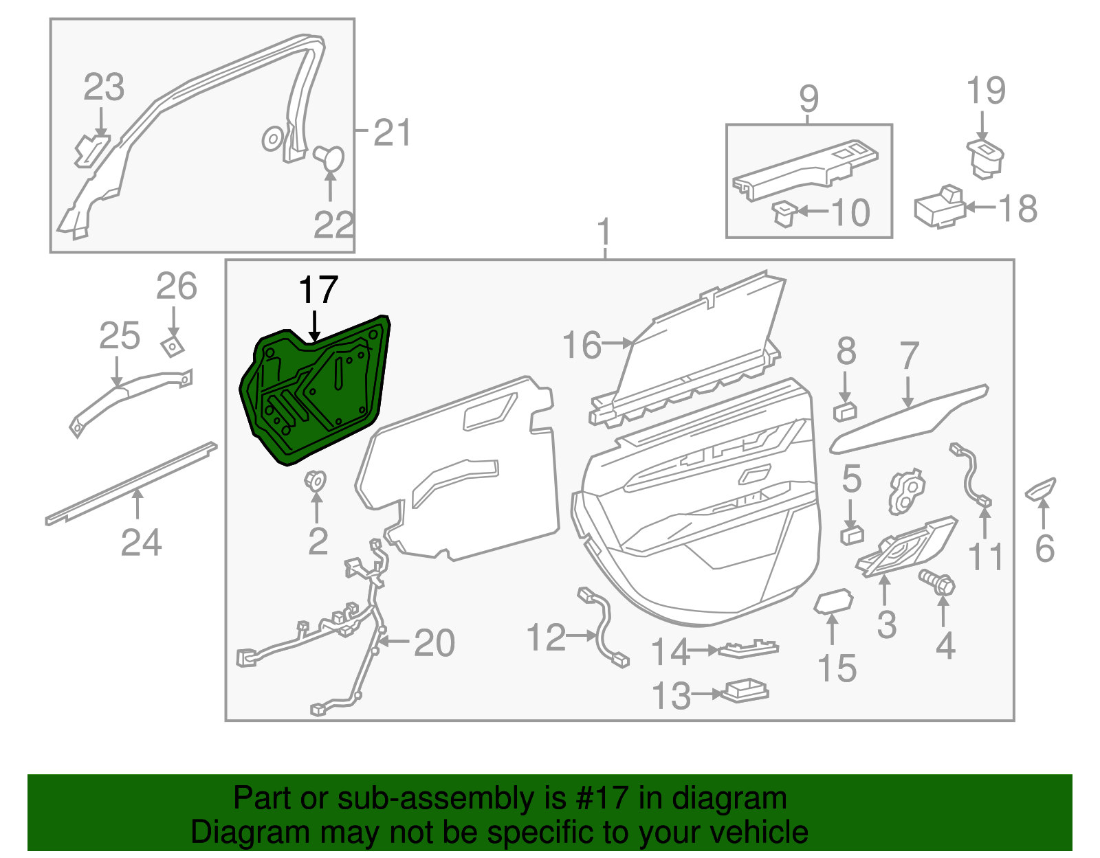 Passenger Side Rear Door Water Deflector - GM (84087983)