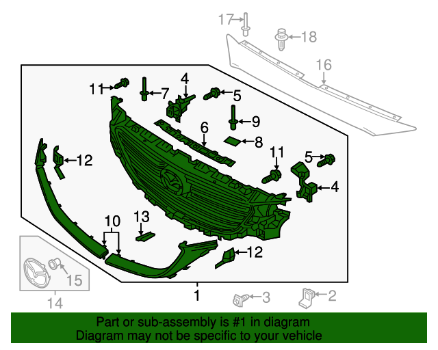 TK4850710G Grille Assembly 20162019 Mazda CX9 Mazda Swag