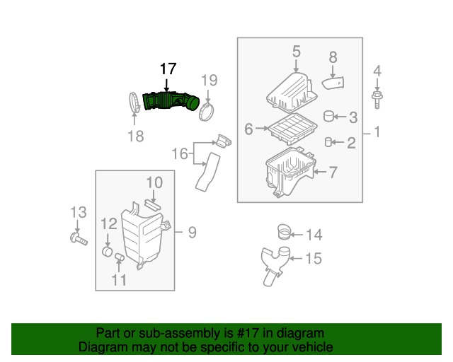 20092011 GM Air Cleaner Outlet Duct 96808176 GM