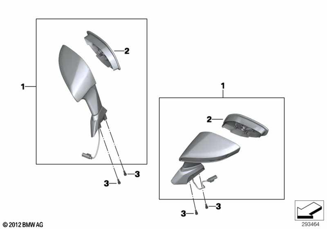 51168396627 - Left Rear View Mirror 2011-2015 BMW-Motorrad C 650 