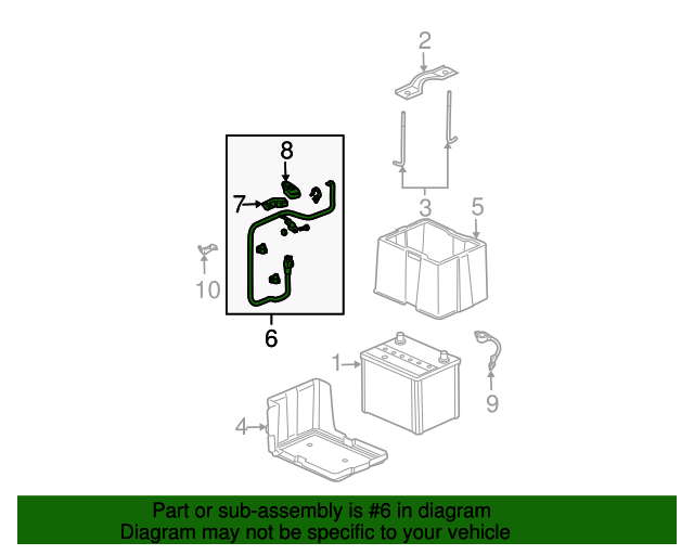 32410SDBA01 Cable Assembly, Starter 20052007 Honda Accord Honda