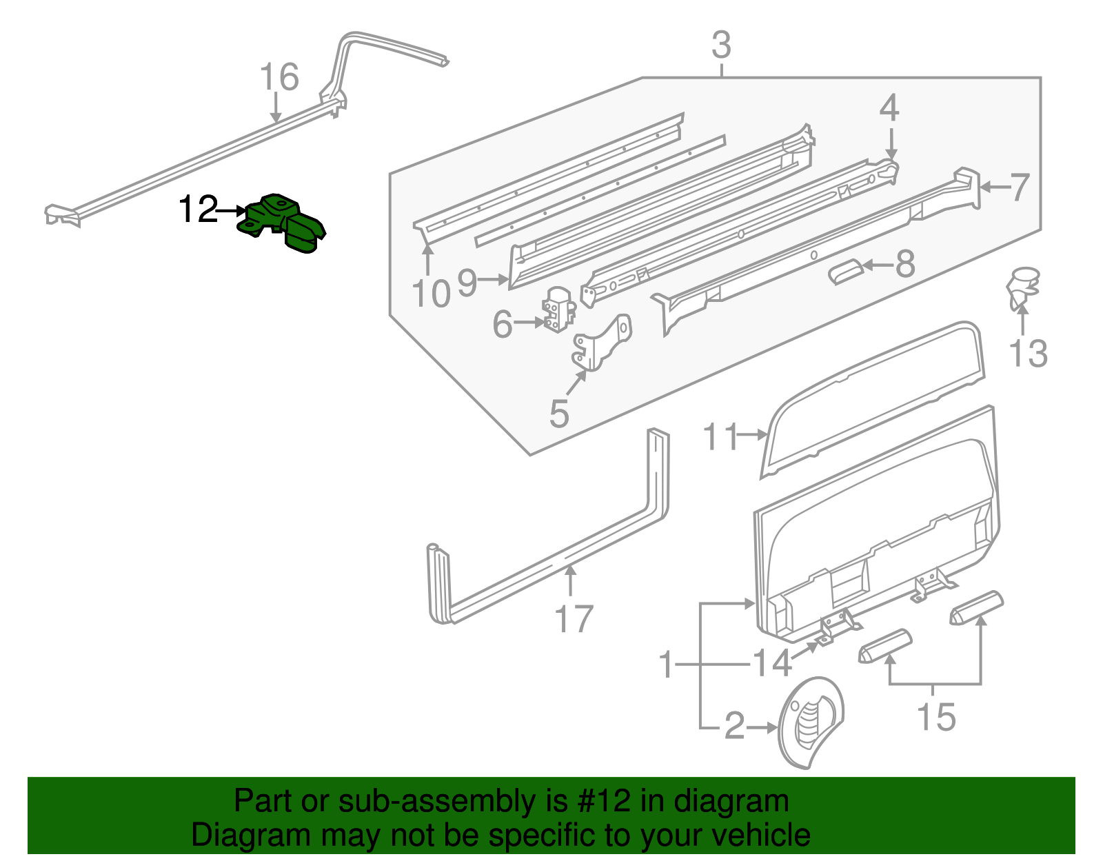 Latch Assembly-M/Gate Wdo - GM (94666924)