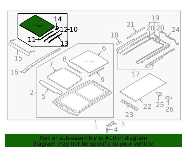 Kia 2020 Kia Sorento Sunroof Glass 81611C5001 KIA Parts Hub Kia
