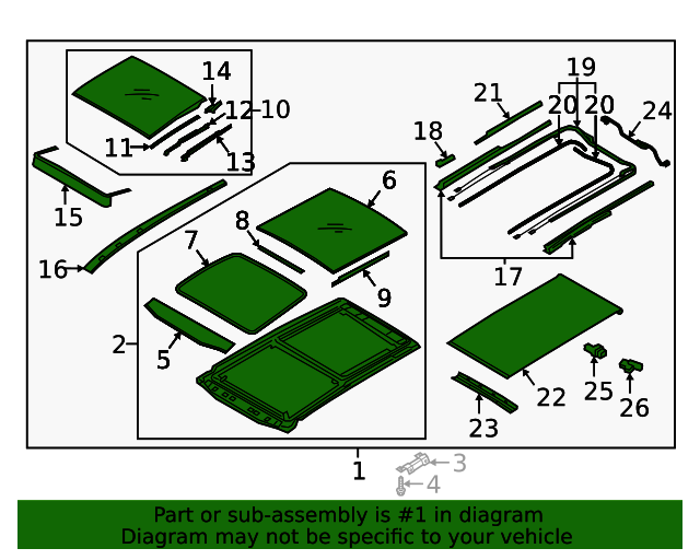 81600C5000BGA Sunroof Assembly 20162019 Kia Sorento Kia.Parts Store