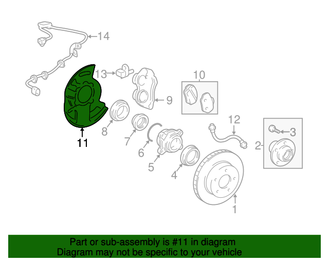 20032014 Toyota Brake Dust Shield (Right, Front) 4778135160 Toyota