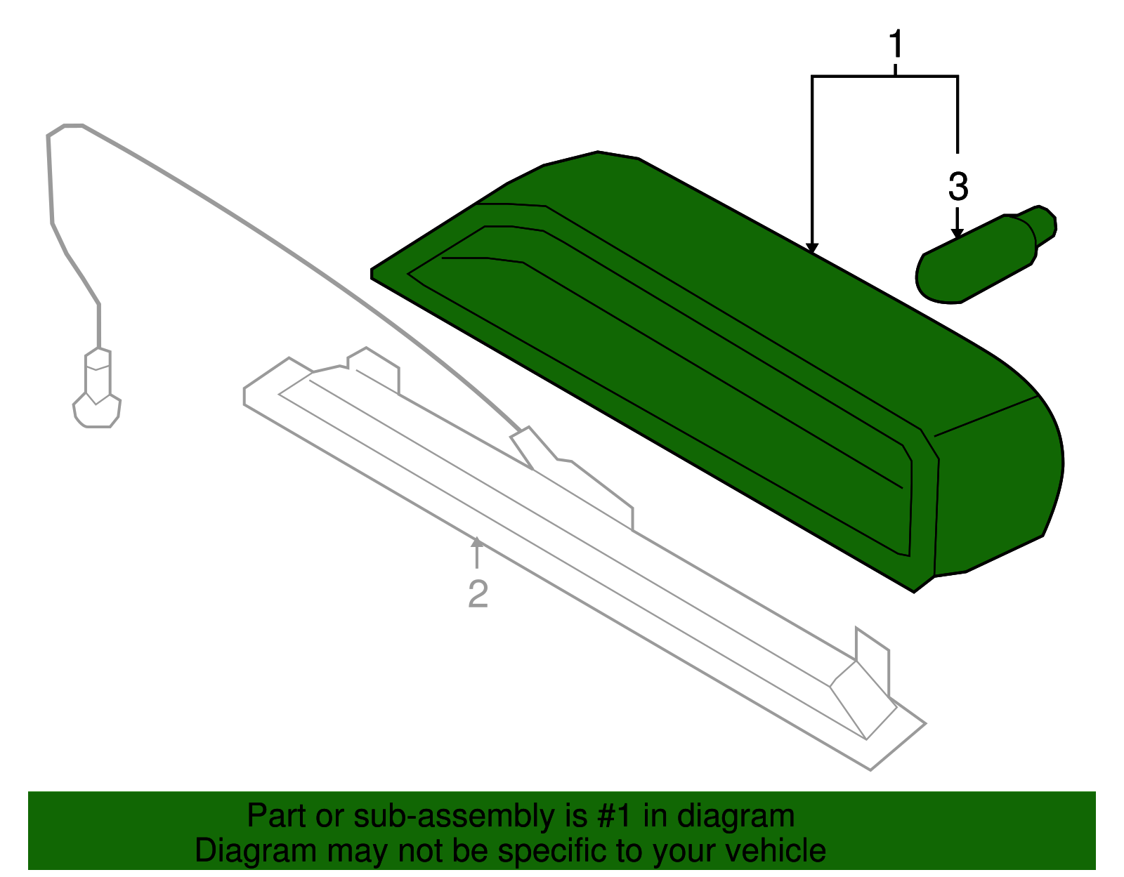 Charcoal High Mount Stop Lamp - GM (96650608)