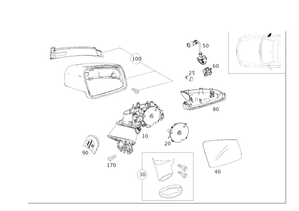 218-810-42-00 - Mirror Assembly - Right 2012-2018 Mercedes