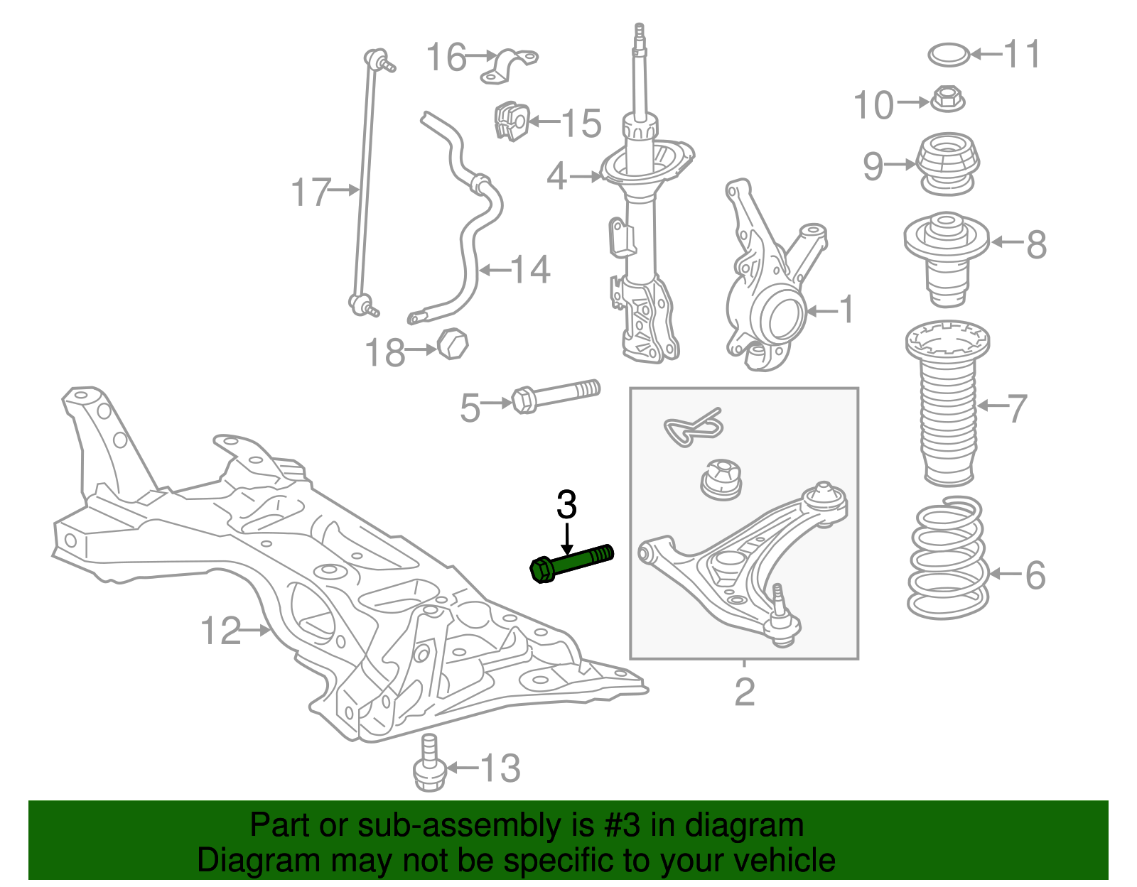 Lower Control Arm Mount Bolt - Scion (90119-14144)
