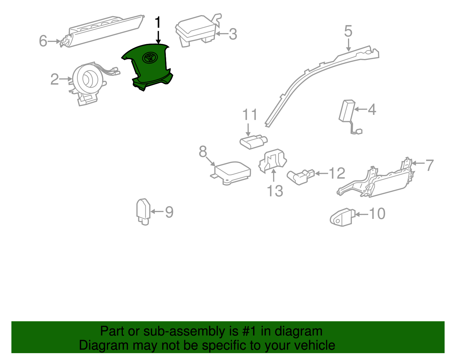 Driver Air Bag - Toyota (45130-0C090-E0)
