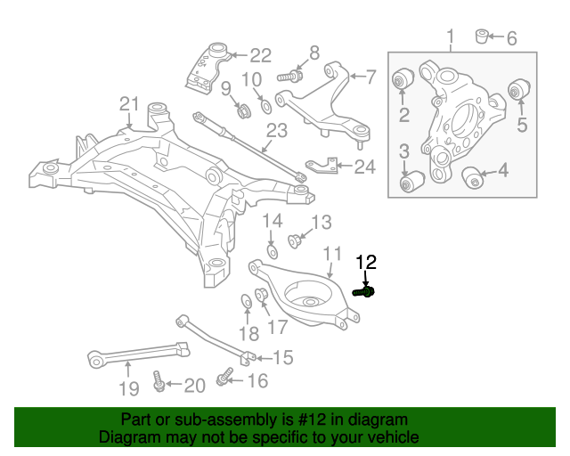 Lower Control Arm Bolt Nissan (55226AQ50A)