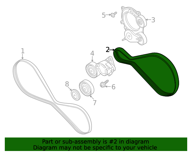 20192023 Audi Serpentine Belt 0P2903137A Audi USA Parts