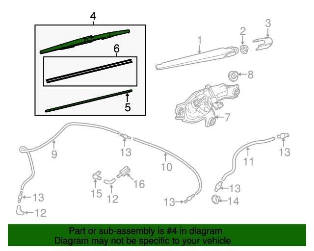 GHR567330 20142018 Mazda 3 Hatchback Rear Wiper Blade Genuine