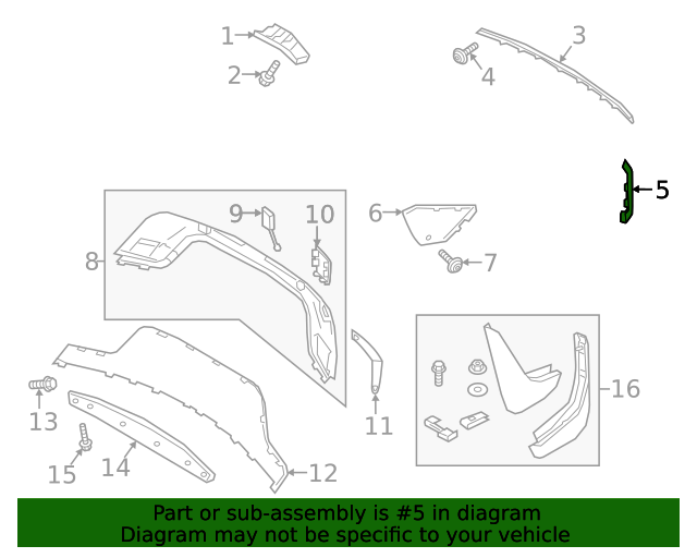 2020 Land Rover Range Rover Evoque Lower Molding LR128243 | JaguarParts.com