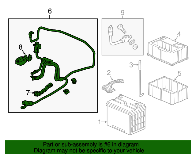 32410SZAA00 Positive Cable 20092015 Honda Pilot Honda Parts Online