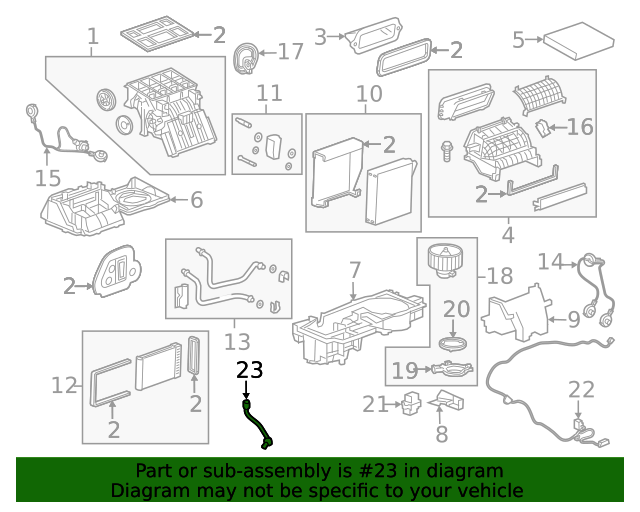 2013-2022 GM Air Conditioning Evaporator Module Drain Hose 42421348