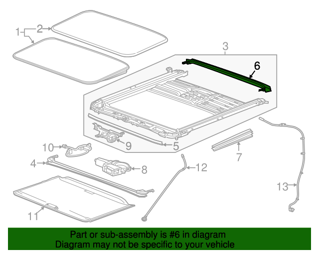 22891482 Sunroof Housing Drain Gutter 20142020 GM Chevrolet Parts Direct