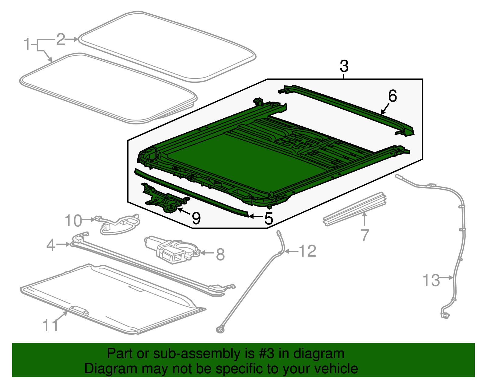 Sunroof Housing - GM (84458211)