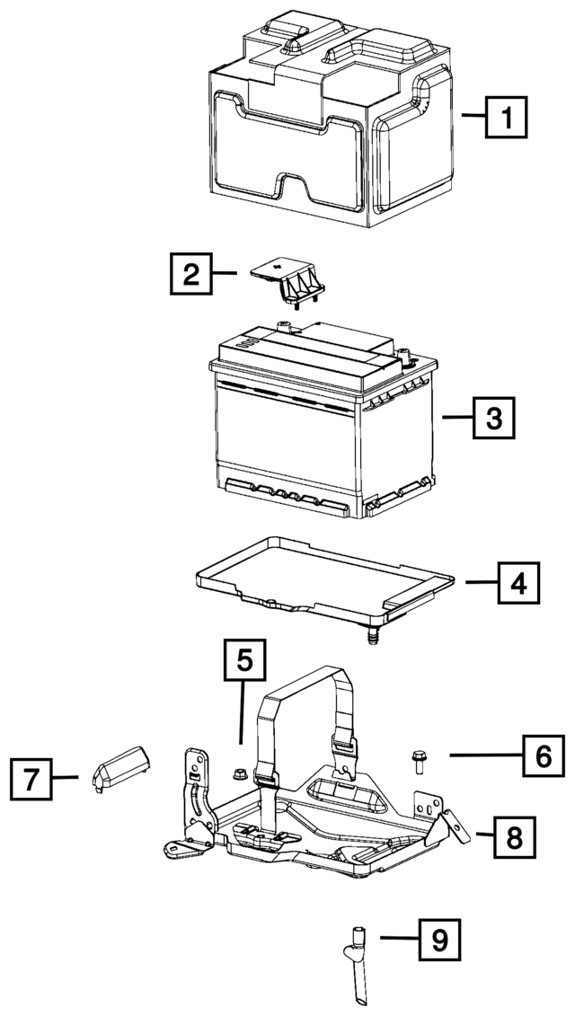 20142017 Fiat 500L Traybattery 68202268AA Mopar Parts