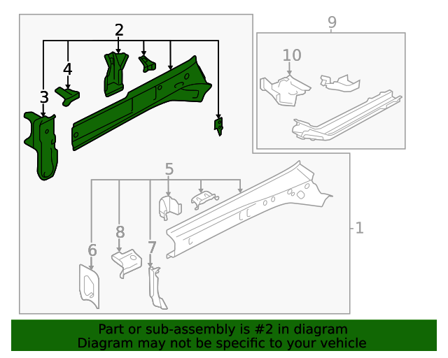 51615FL2409P Outer Rail 20202023 Subaru Crosstrek Bam Wholesale Parts