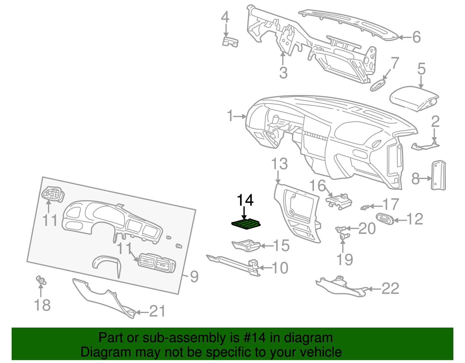 Console Mat - Ford (YF1Z-54046B46-AA)