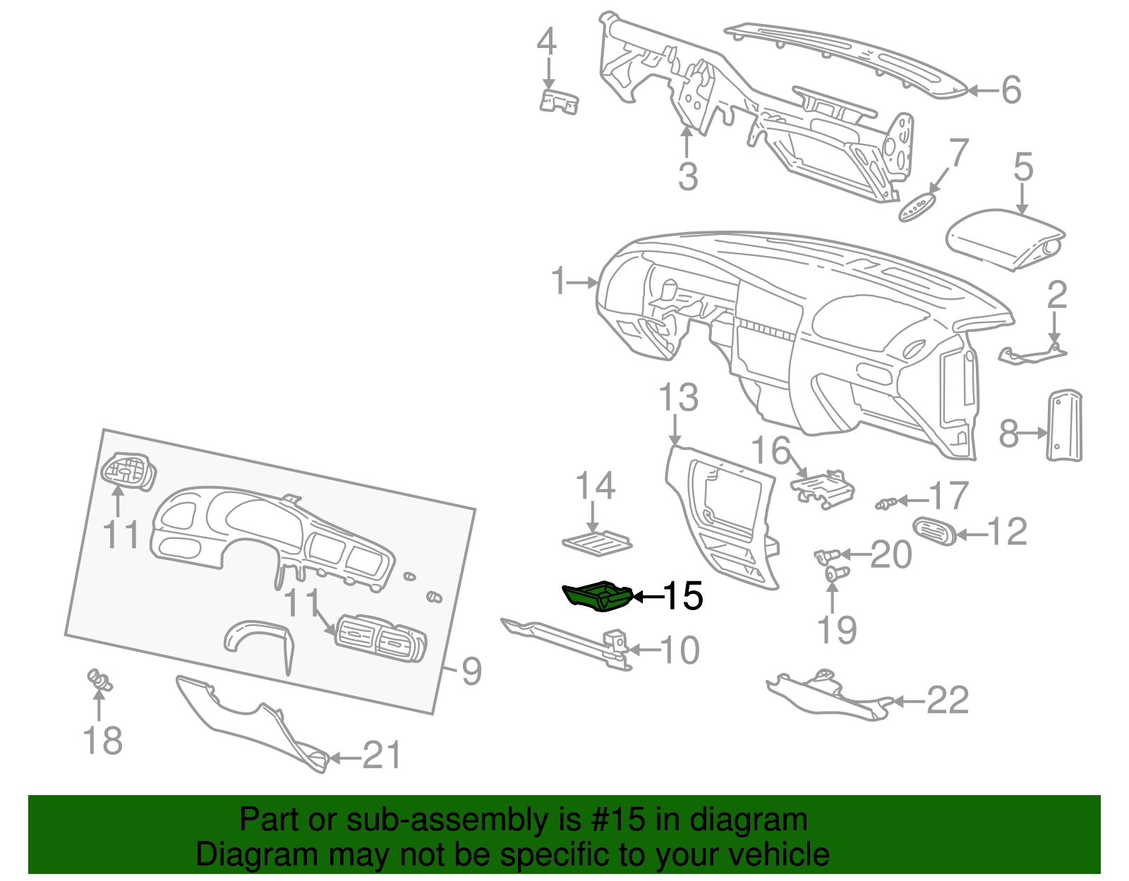 Instrument Panel Ashtray - Ford (YF1Z-5404810-AAA)