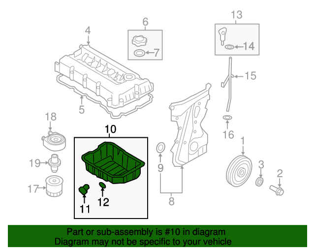 20052022 Kia OEM NEW 20052020 Kia Optima Sorento Sportage Engine Oil Pan Assembly 215102G500