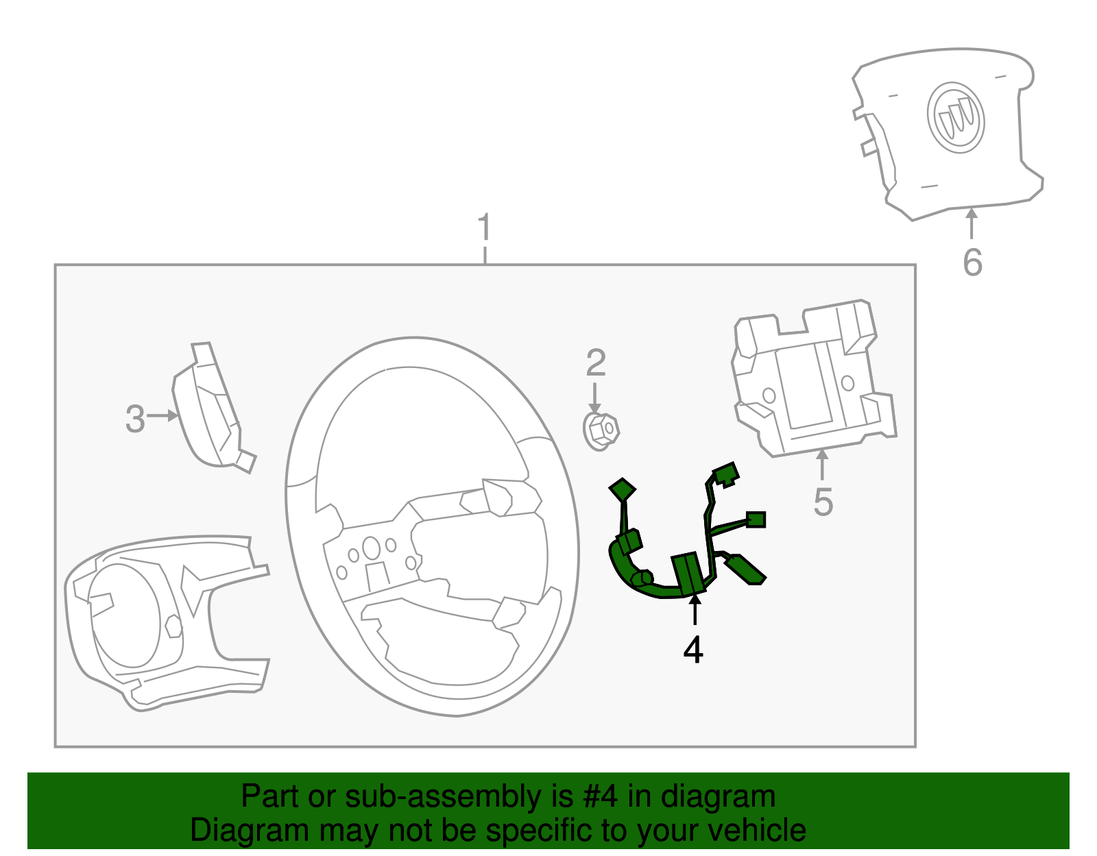 Steering Wheel Pad Accessory Wiring Harness - Buick (25784710)