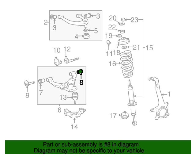 20052015 Toyota Suspension Control Arm Bushing (Left, Right