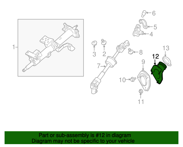 20042007 Toyota Highlander Steering Coupling Boot 452540E010 Toyota