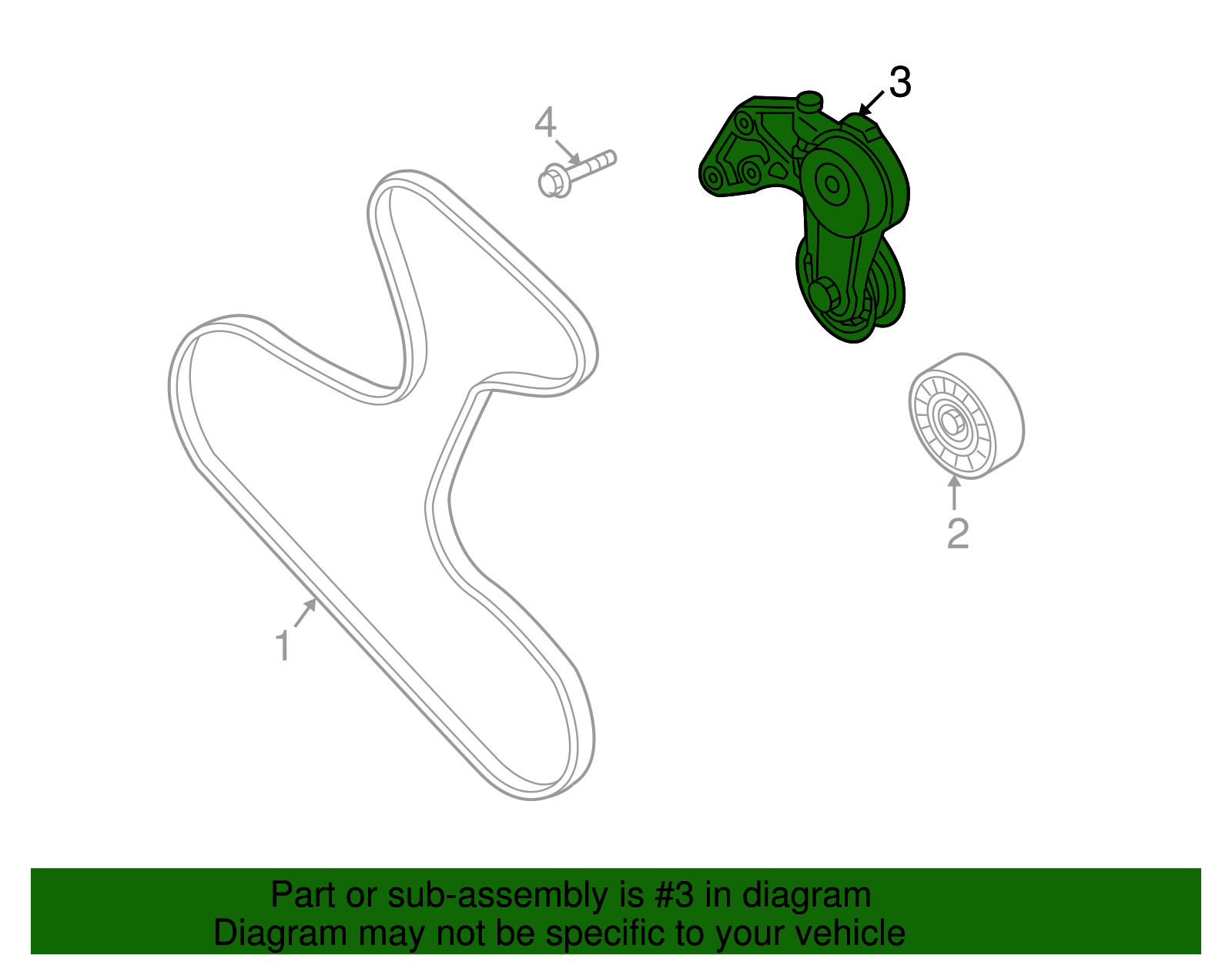 Accessory Drive Belt Tensioner Assembly 03H-145-299-B