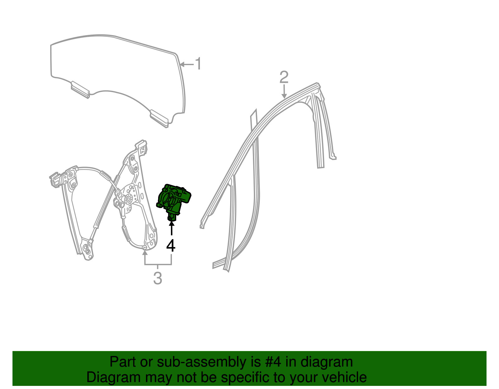 Front Driver Side Window Regulator - Cadillac (84142416)