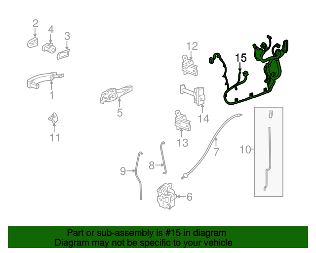 Front Driver Side Door Wiring Harness 42512191 GM Parts Center