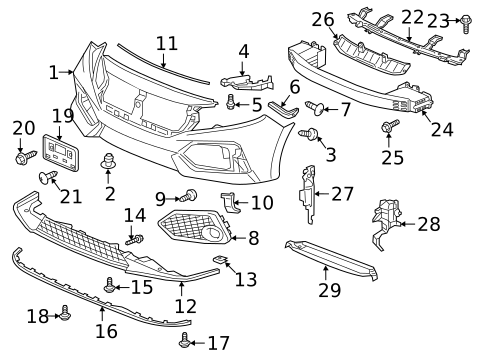 Bumper & Components - Front for 2017 Honda Civic Honda Parts Online